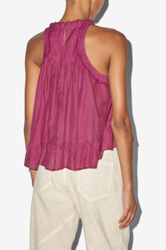 Top en coton froncé Carlee