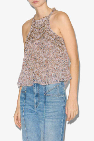 Top en coton froncé Carlee