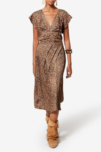 Top Lonea en jacquard de soie à fleurs drapé Top Lonea en jacquard de soie à fleurs drapé