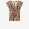 Top Lonea en jacquard de soie à fleurs drapé Top Lonea en jacquard de soie à fleurs drapé
