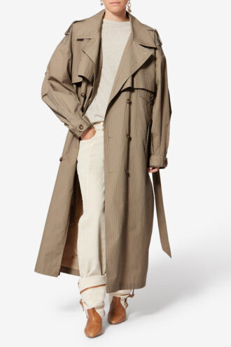 Trench-coat en coton rayé Chilma