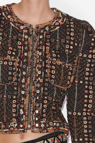 Veste courte en coton imprimé Cristy
