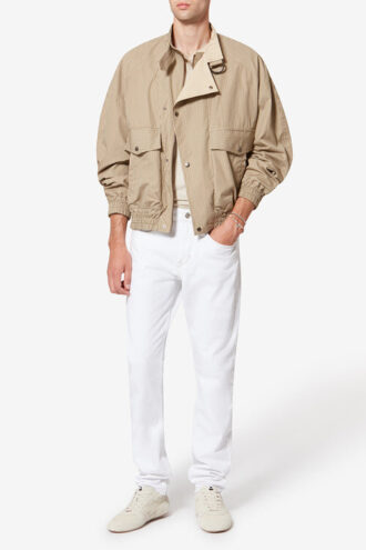 Veste courte en coton rayé