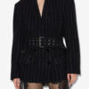 Veste courte en laine vierge avec ceinture Fyma Veste courte en laine vierge avec ceinture Fyma