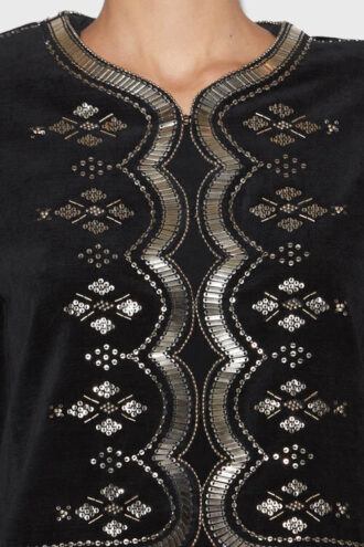 Veste courte en velours brodé Hady
