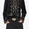 Veste courte en velours brodé Hady