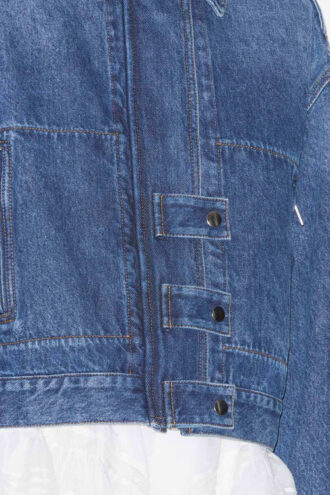 Veste courte style workwear Julie en denim uni