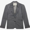 Veste de costume en laine vierge rayée Reva Veste de costume en laine vierge rayée Reva