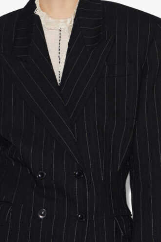 Veste de costume à rayures tennis avec ceinture Maia