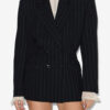 Veste de costume à rayures tennis avec ceinture Maia Veste de costume à rayures tennis avec ceinture Maia