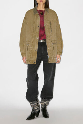 Veste en coton enduit Kimelia