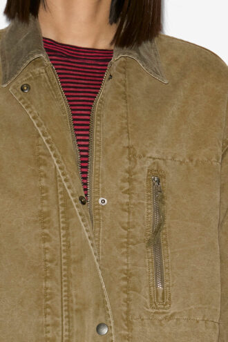 Veste en coton enduit Kimelia