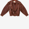Veste en cuir d&rsquo;agneau Aneli avec poches