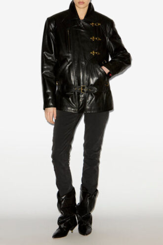 Veste en cuir style motard Caitlyn