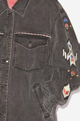 Veste en denim brodée Manona
