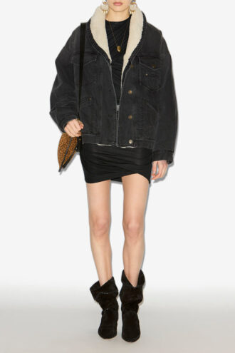Veste en denim et fausse fourrure Pimia
