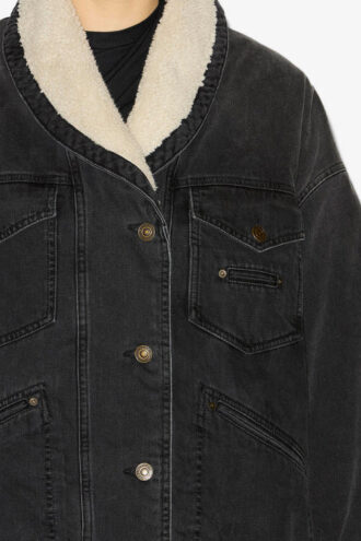 Veste en denim et fausse fourrure Pimia