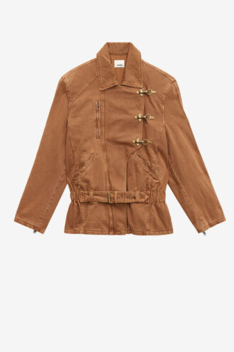 Veste en denim style motard Caitlyn