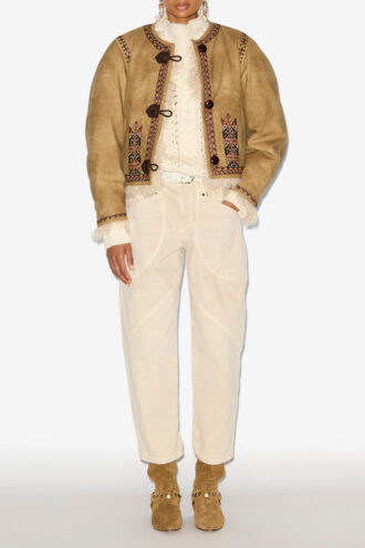 Veste en fausse peau lainée Cely
