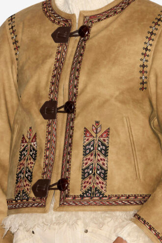 Veste en fausse peau lainée Cely